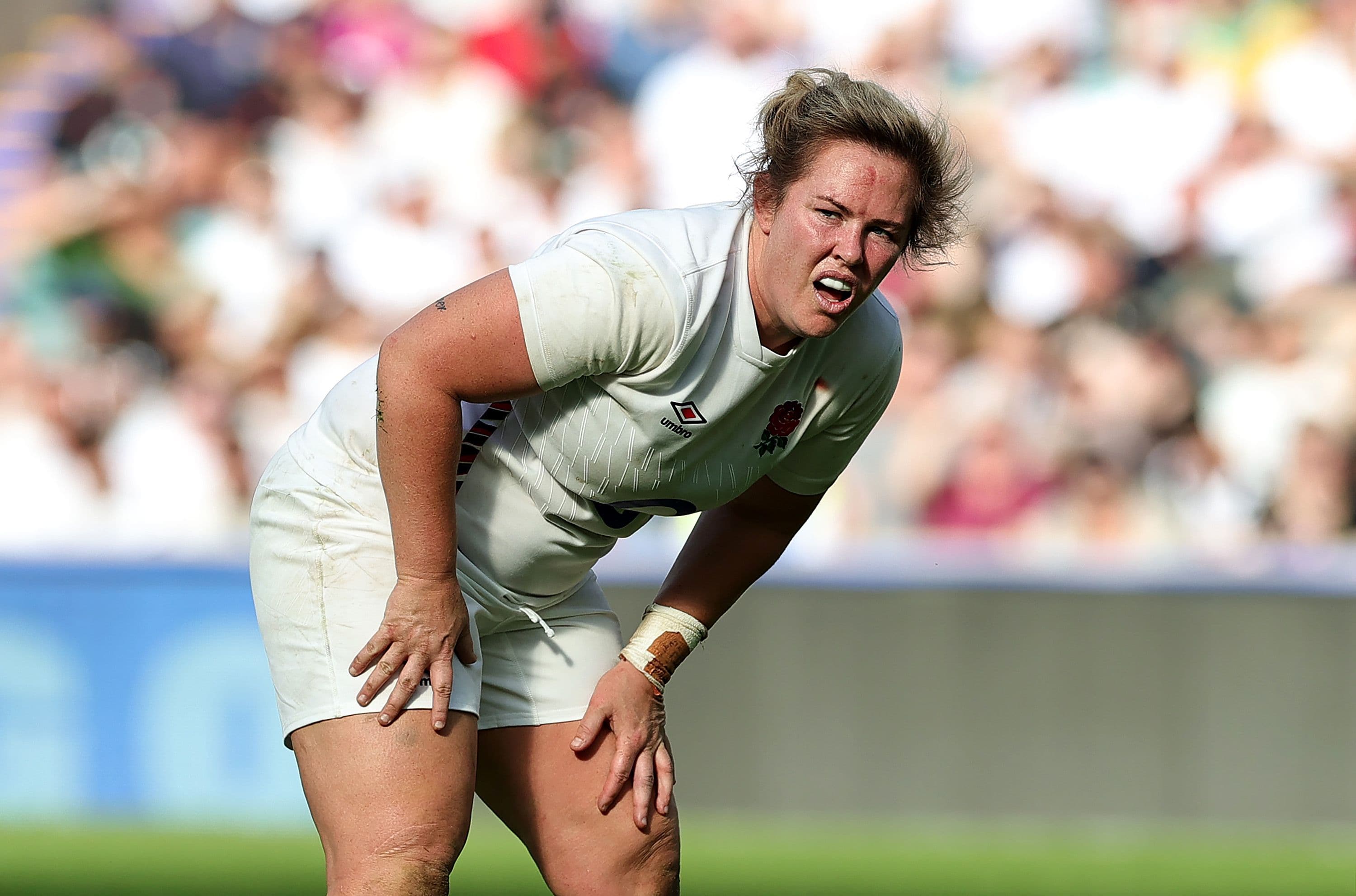  Marlie Packer, of England looks on during the Women's International 