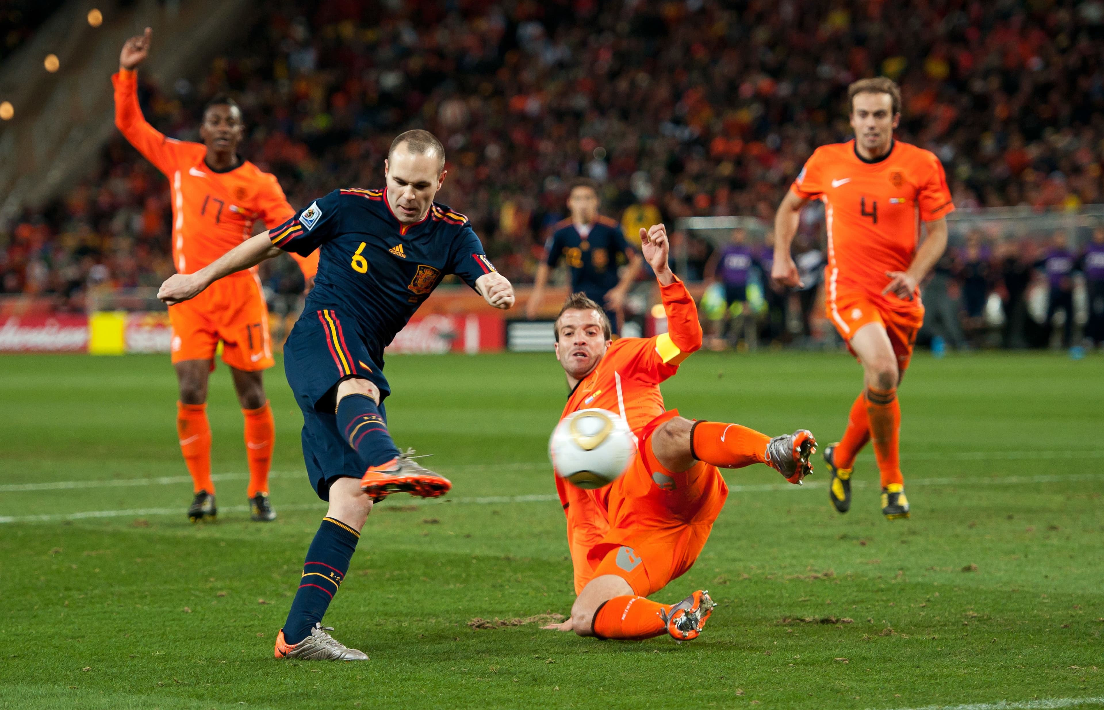 Andres Iniesta scoring versus Netherland in 2010 WC Final 