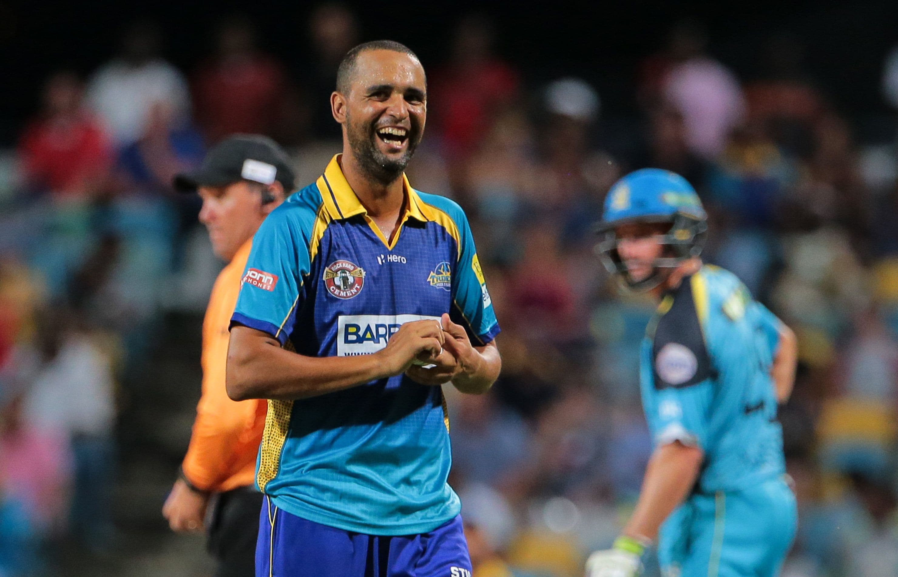 Robin Peterson during Match 18 of the Hero Caribbean Premier League match 