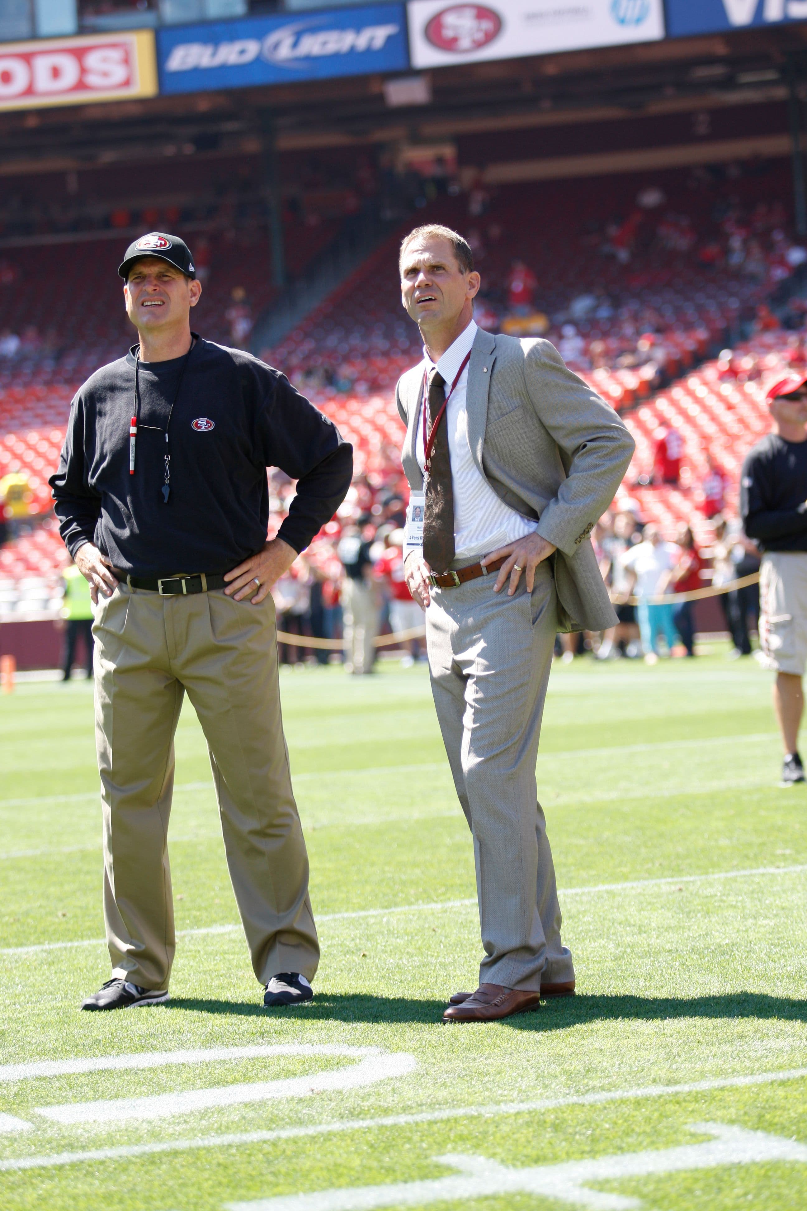 Head Coach Jim Harbaugh and General Manager Trent Baalke