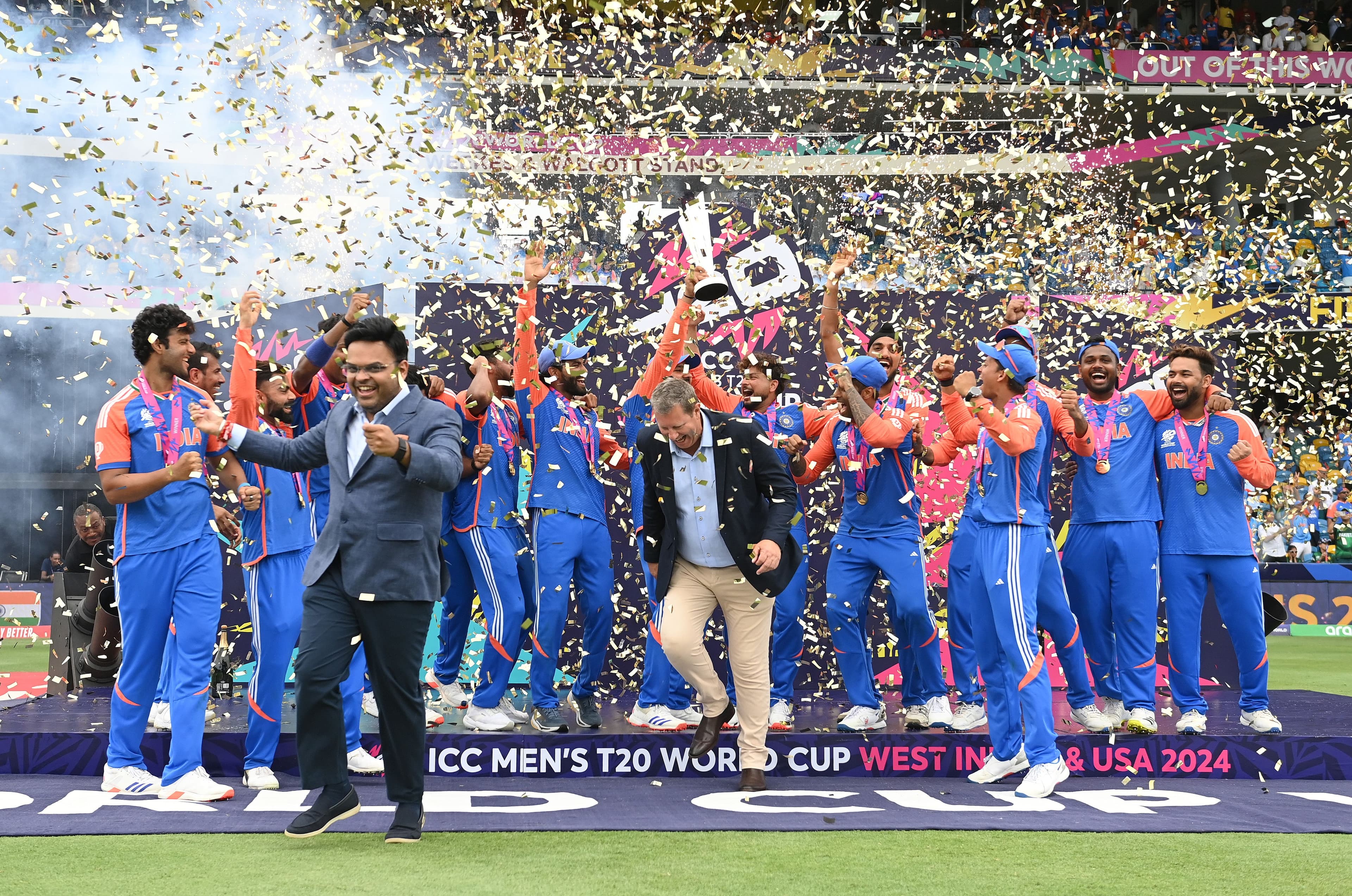 Indian team with the trophy