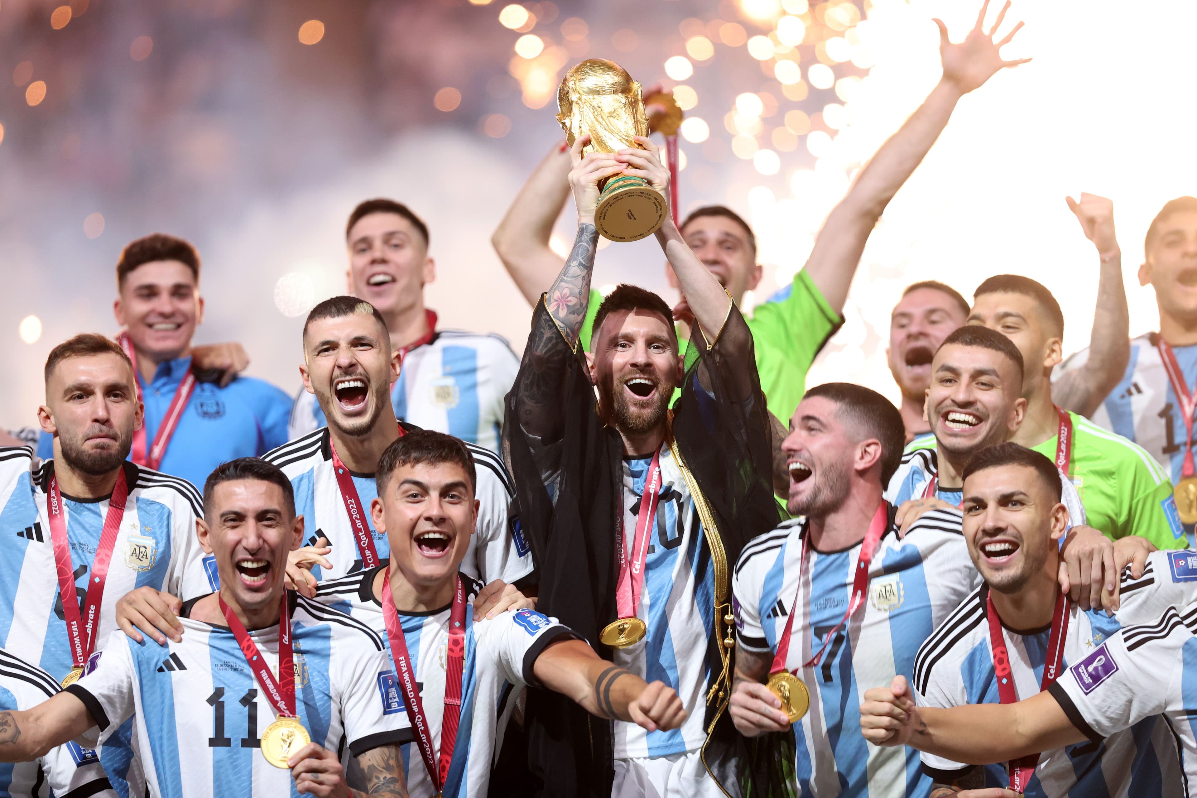 Image for Argentina captain Lionel Messi celebrating