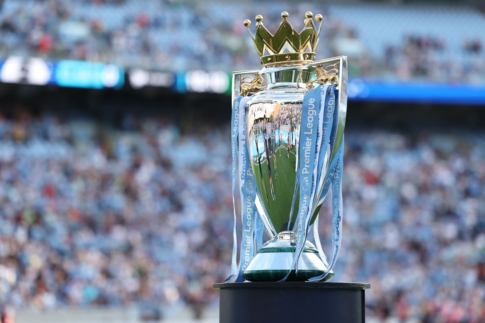 The Premier League trophy