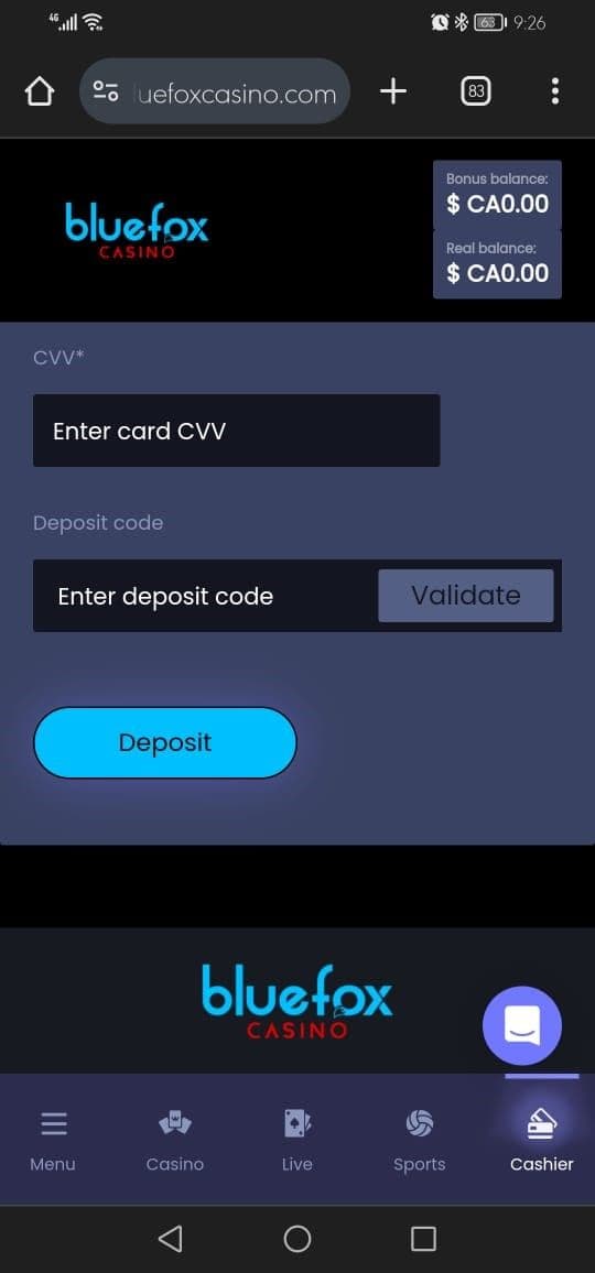 Bluefox Deposit Guide