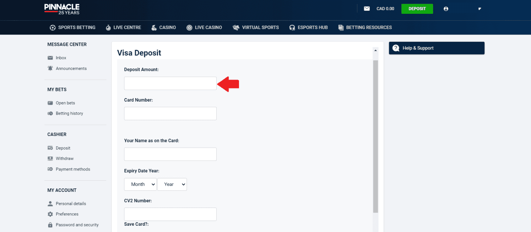 Pinnacle Deposit Method 