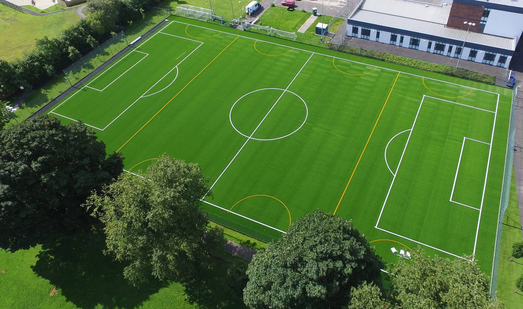 A standard grass football pitch 