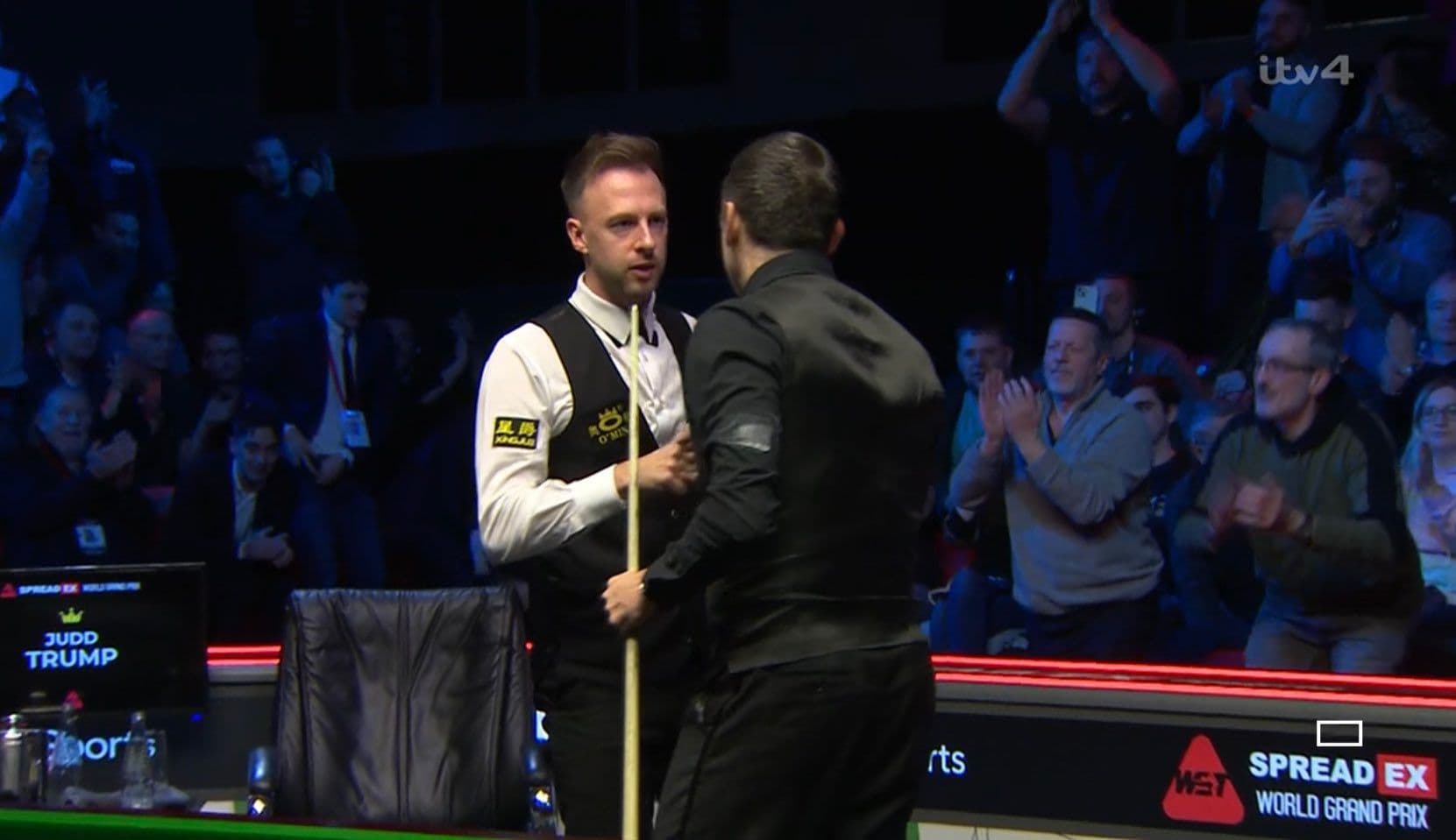 Snooker professionals Judd Trump and Ronnie O'Sullivan during a snooker game