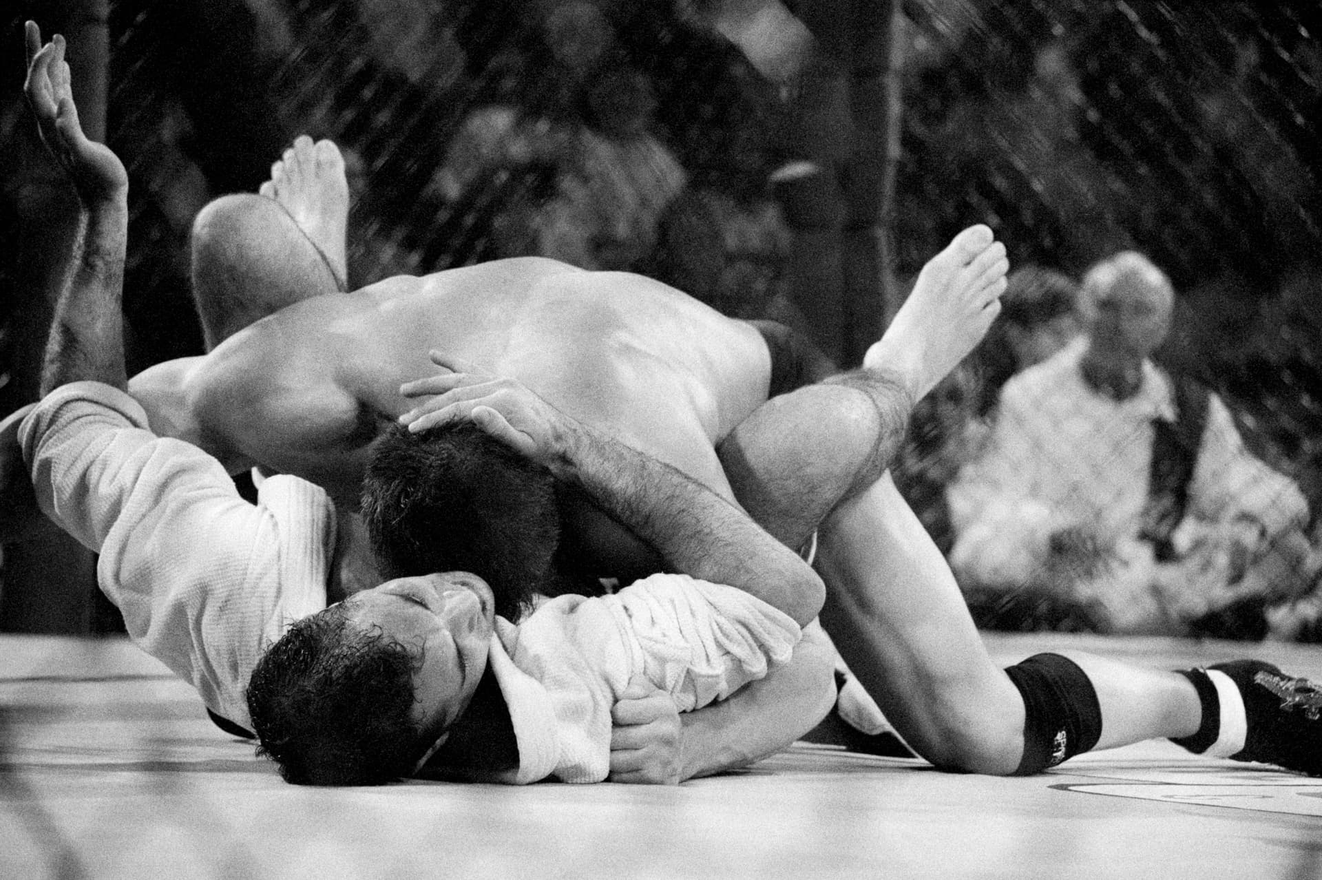 Amiercan professional wrestler Ken Shamrock and Brazilian Royce Gracie