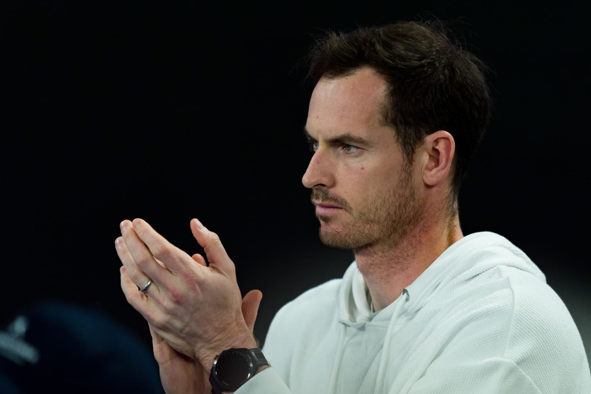 Coach Andy Murray cheers on Novak Djokovic
