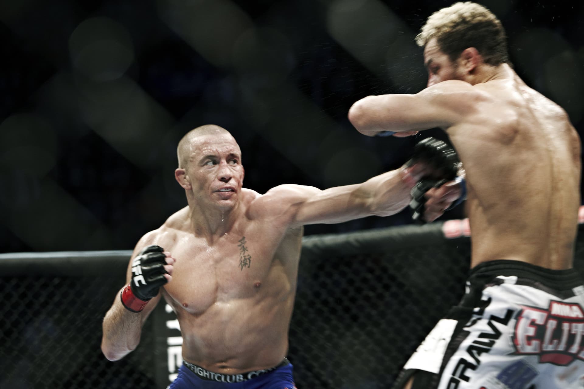 Georges St Pierre fights Josh Koscheck