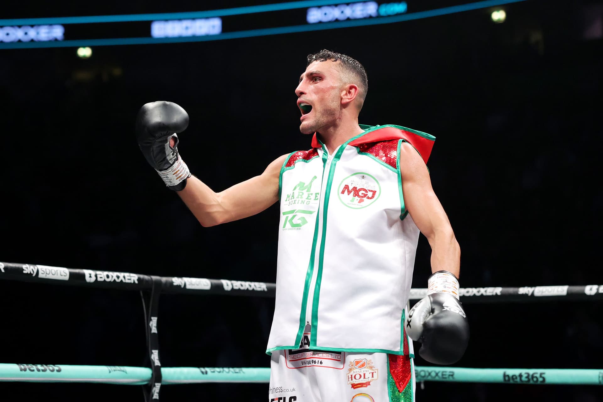 Michael Gomez Jr. celebrates victory over