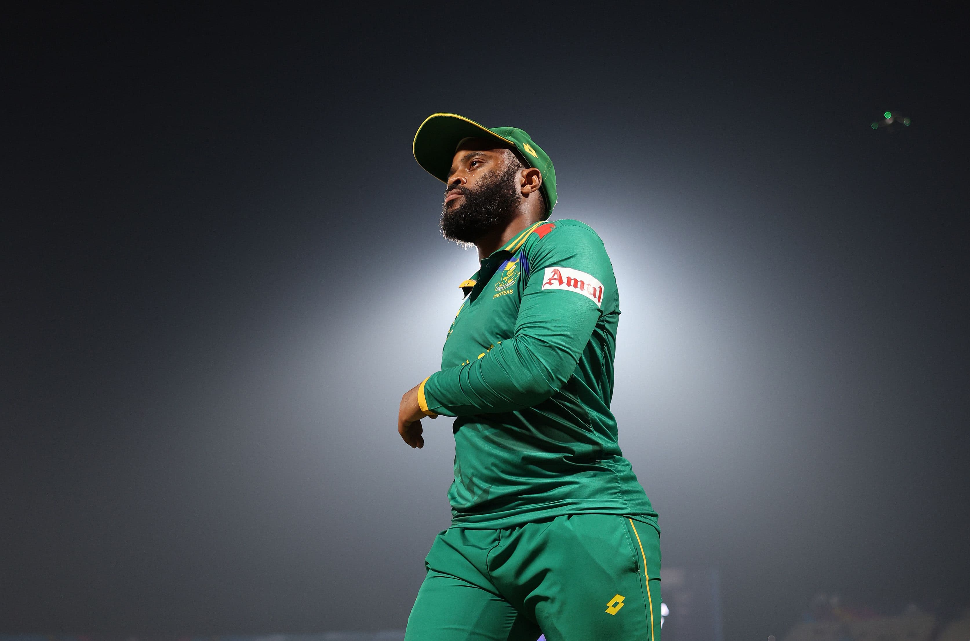 Temba Bavuma of South Africa walks off the field