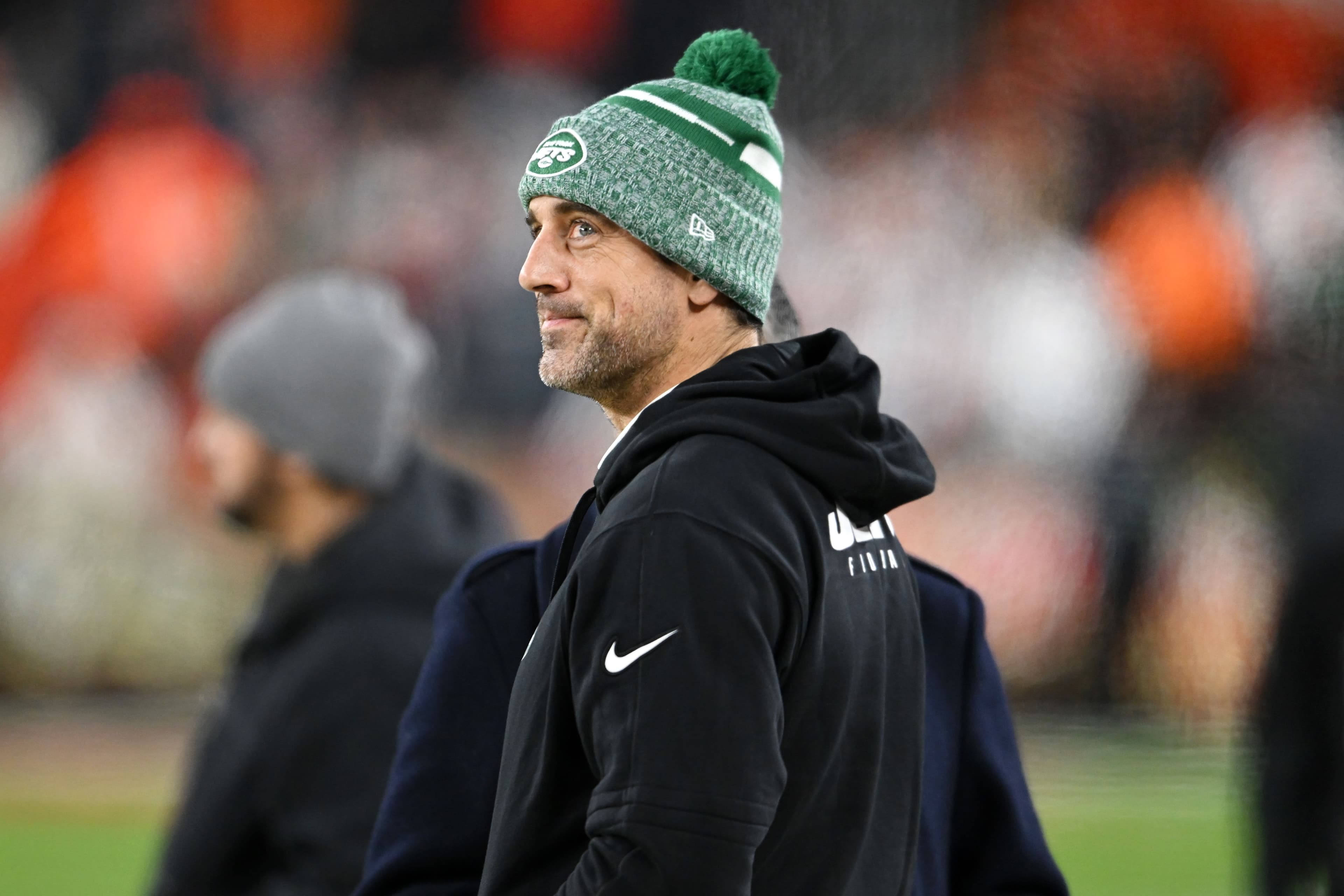 Aaron Rodgers #8 of the New York Jets