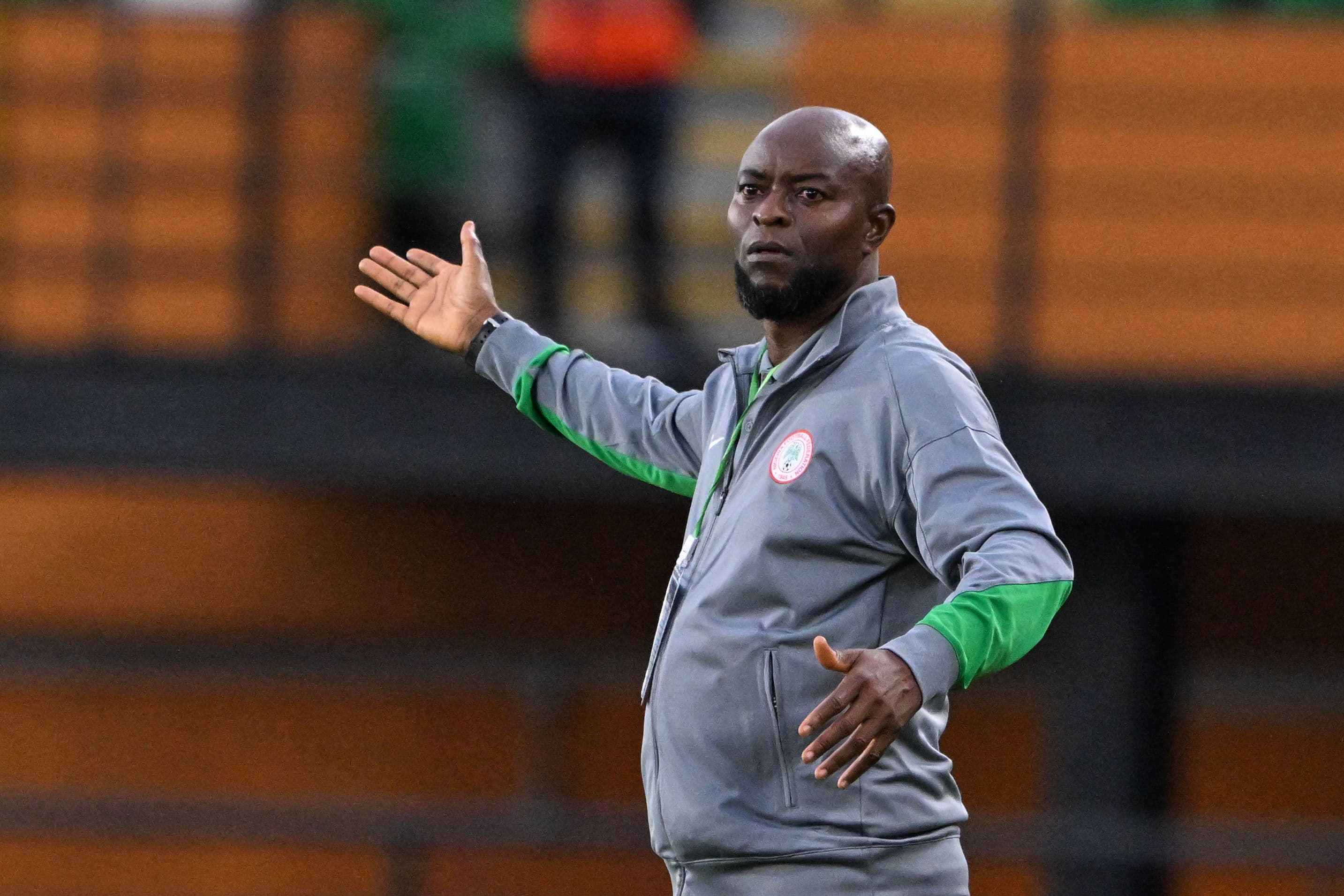 Nigeria's head coach Finidi George gestures on the touchline during the FIFA 2026 World Cup