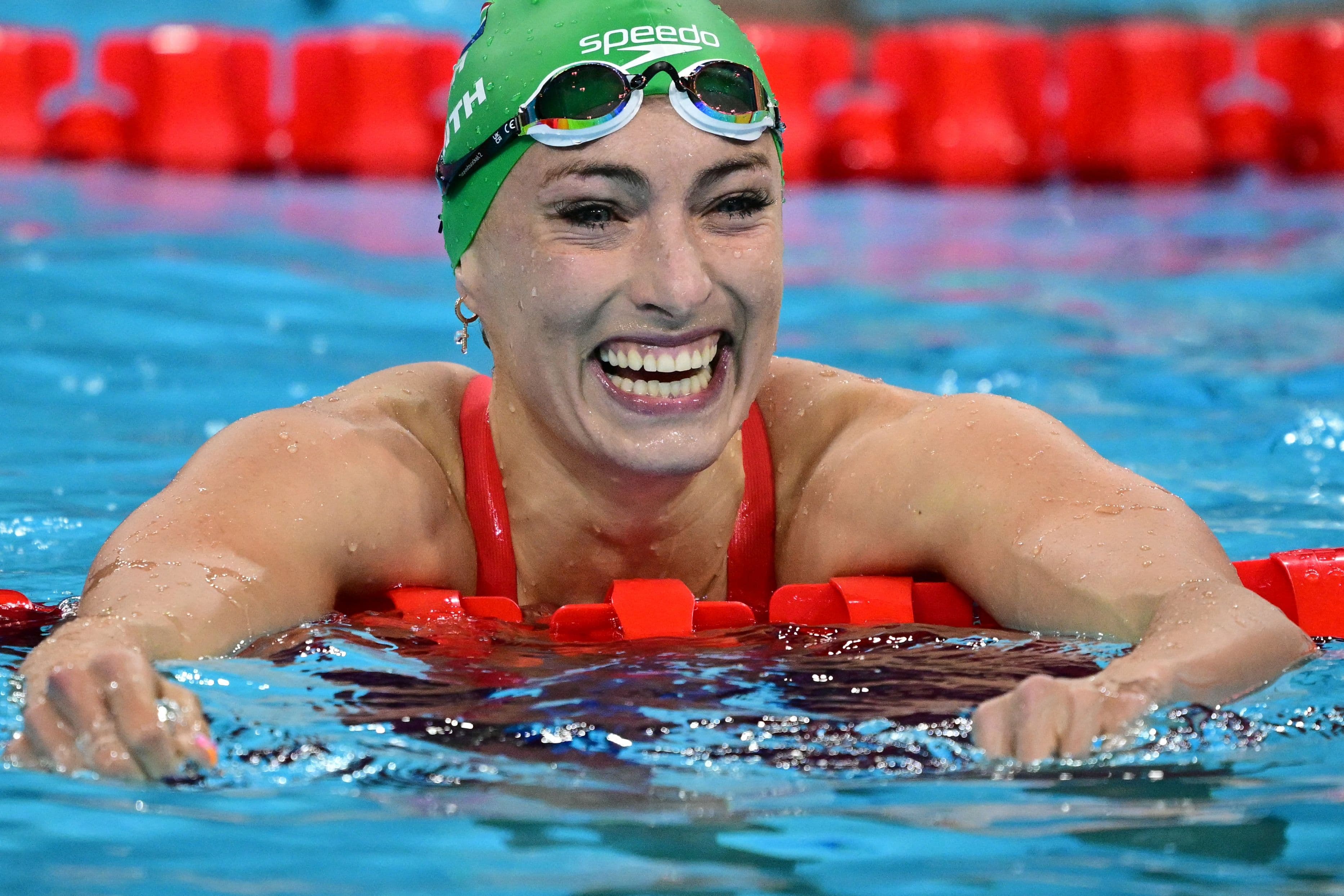 Tatjana Smith reacts after taking silver in the final