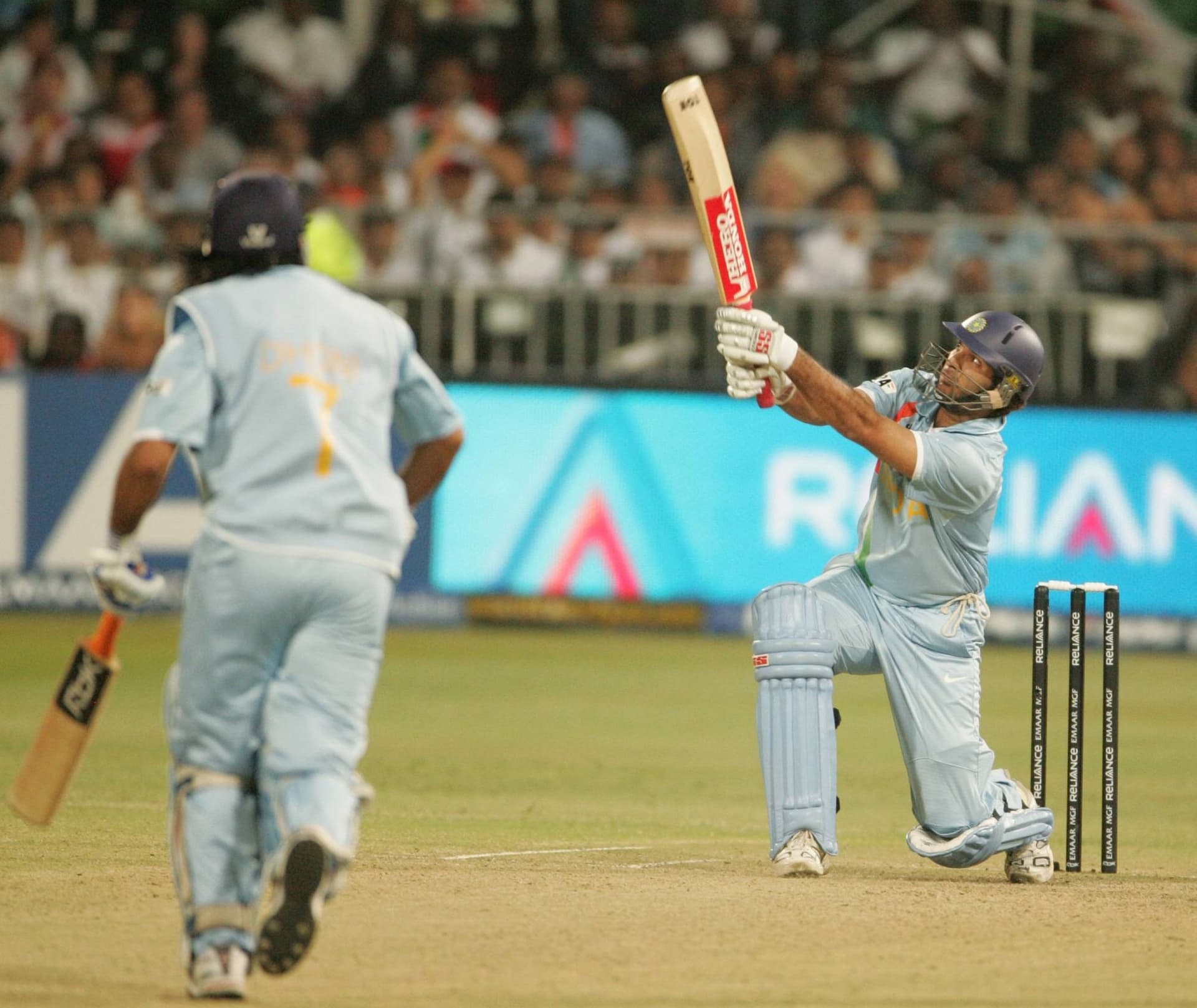 India's Yuvraj Singh hits six sixes
