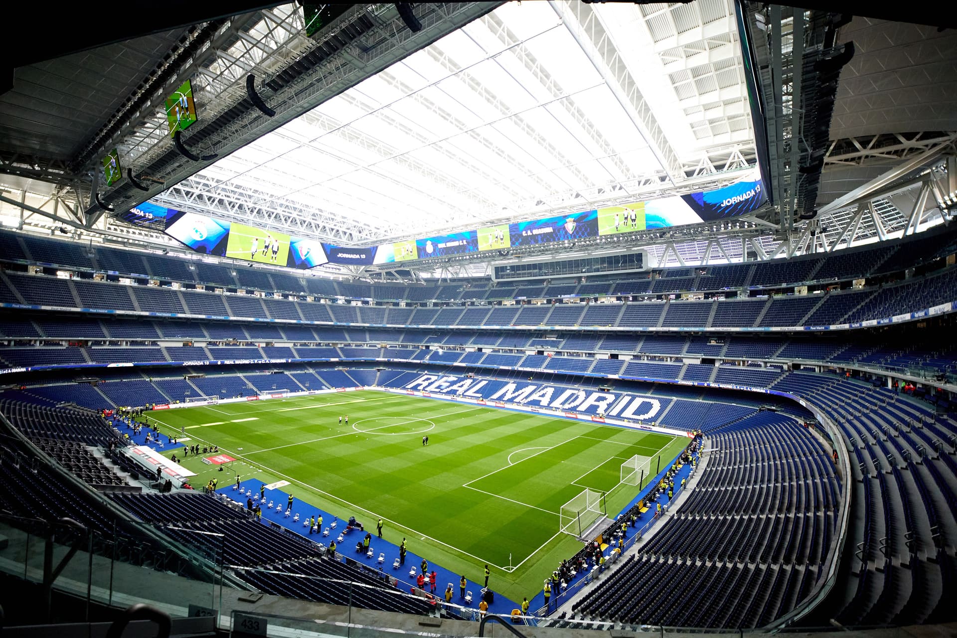 Inside view of Estadio Santiago Bernabeu