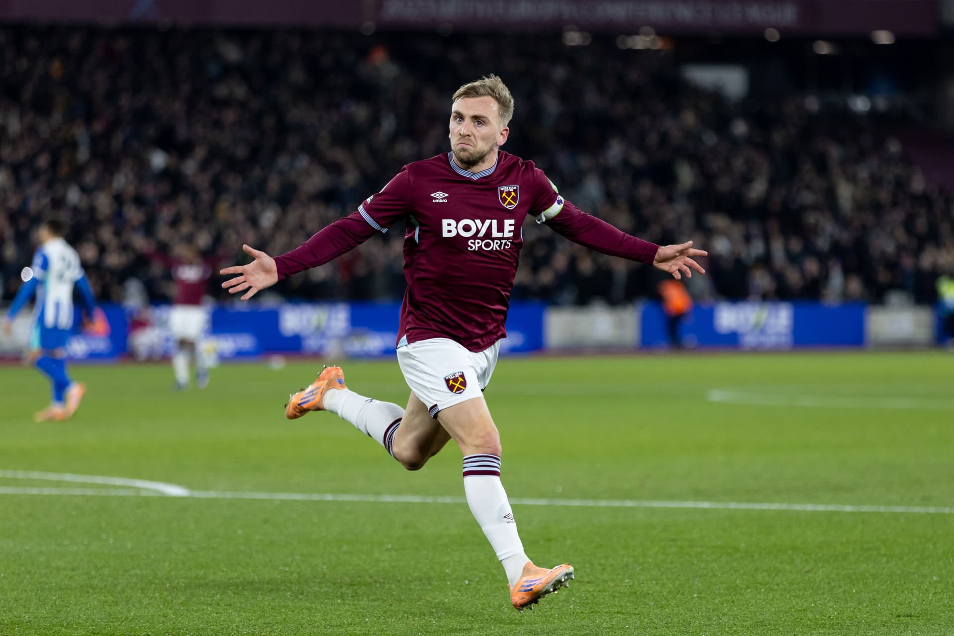 Jarrod Bowen of West Ham Untied celebrates after scoring his sides first goal