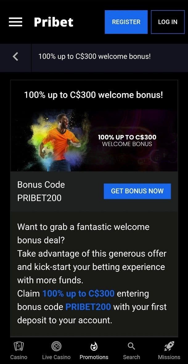 Pribet Have a Sports and Casino Welcome Bonus